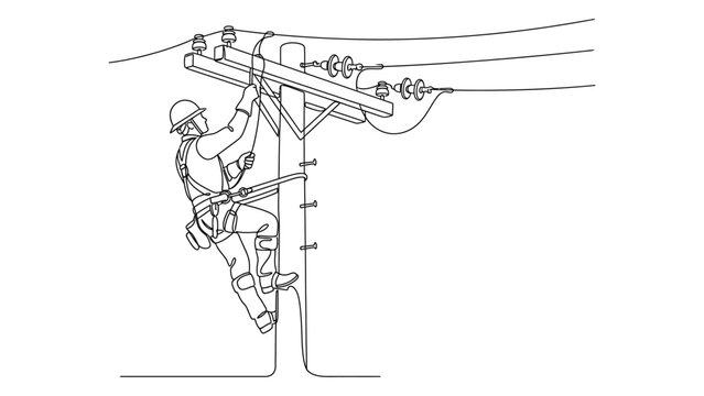 electrician working on power lines.