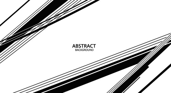 Abstract Black and White Geometric Lines Background