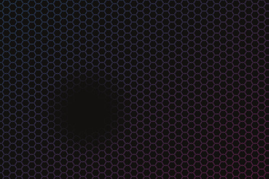 Black cat silhouette on red gradient hexagonal grid background