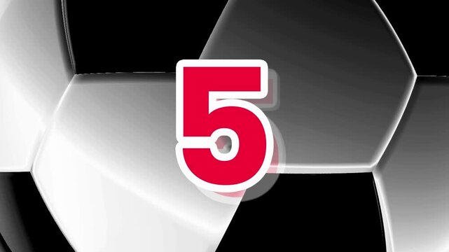Soccer Football Countdown Ten to One Motion Graphic
