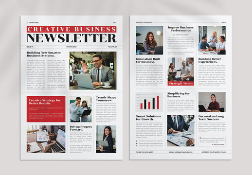 Creative Business Newsletter Layout Template for Corporate Company