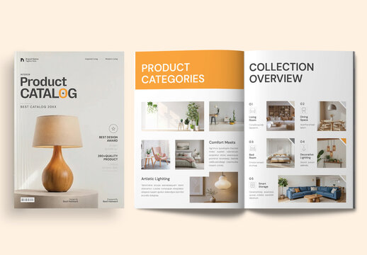 Modern Interior Design Product Catalog Brochure Layout Template