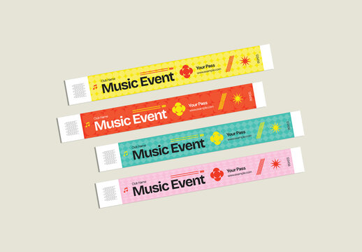 Colorful Music Festival Wristband for Event Admission Bracelets