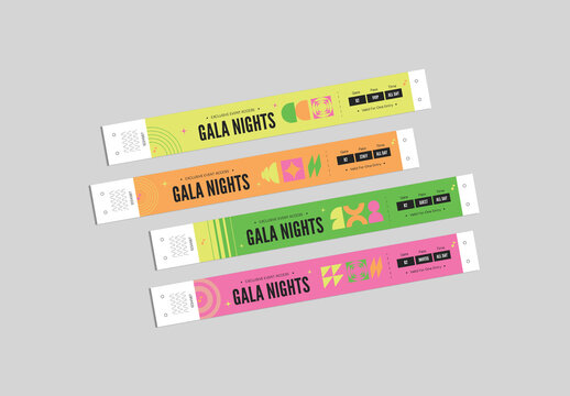 Event Wristband Ticket Pass Design Layout