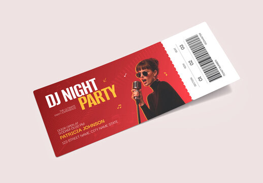 DJ Night Party Event Ticket Template