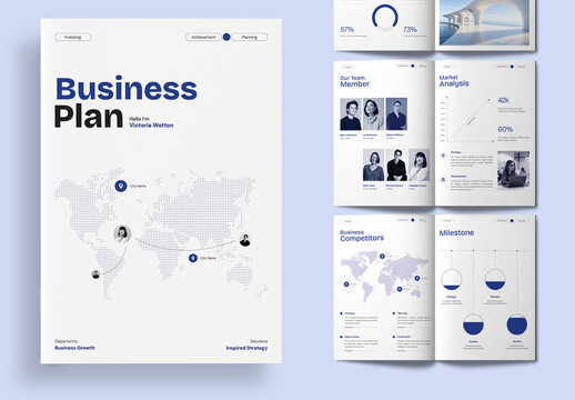 Business Plan Template for Corporate Proposal and Strategic Roadmap Layout