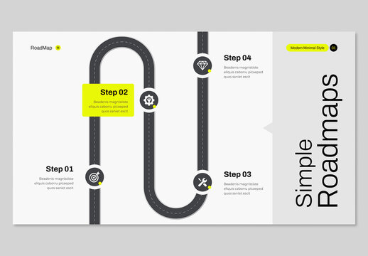 Minimal Business Roadmap Infographic Template