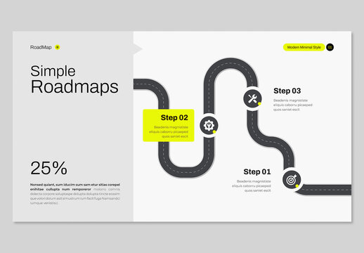 Modern Minimal Roadmap Infographic Template
