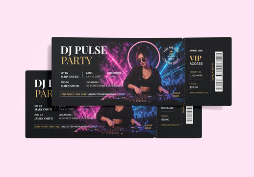 DJ Night Party Event Ticket Template