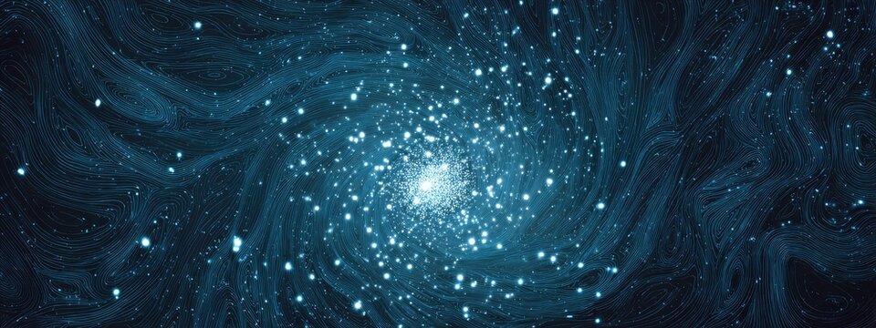 Swirling cosmic dust and bright stars form a dazzling galaxy-like vortex