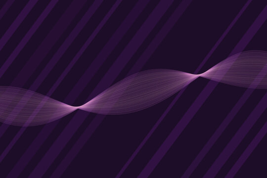 Smooth purple parametric wave pattern on dark diagonal striped background