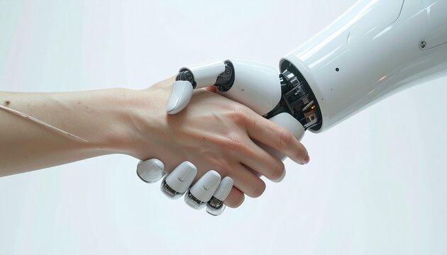 人間の手とロボットの手の握手