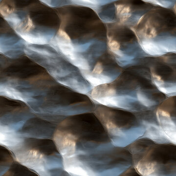 Seamless metallic liquid texture with reflective silver waves