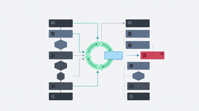 Infrastructure as code IaC configuration drift detection and automated cloud environment remediation flat illustration