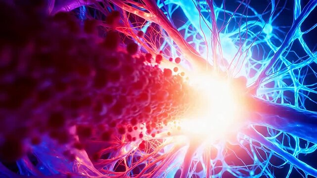 Nitric Oxide Molecules Diffusing Through Neural Pathways