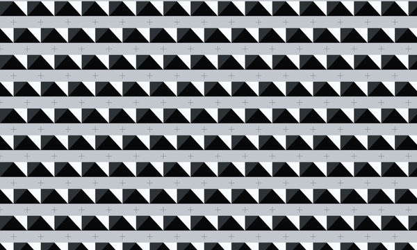 Black and white geometric pattern with repeated triangular shapes abstract repetitive monochrome