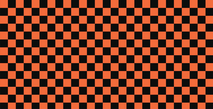 Black and orange checkerboard pattern background graphic for versatile creative design projects now.