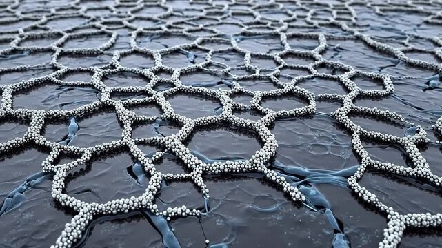 Synaptic Receptor Array Under Cryofracture Electron Microscope