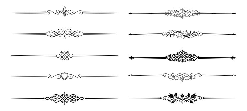 A curated selection of unique and artistic typographic line separators, each featuring distinct decorative patterns and styles.