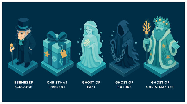 Ebenezer Scrooge Christmas Statues.