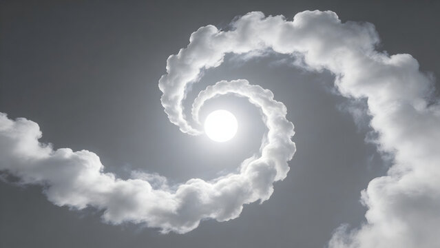 Spiral cloud formation around sun
