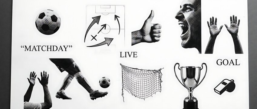 Soccer Matchday - Excitement, Action, and Victory Depicted in Monochrome.