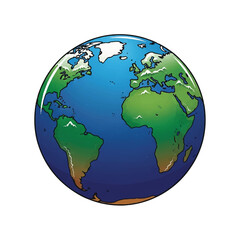Fototapeta premium Earth Globe Illustration Showcasing Our Planet's Oceans and Continents for Environmental Awareness.