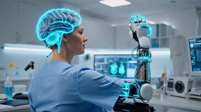 Brain-Computer Interface Decodes Paralyzed Patient's Intent, Directs Robotic Arm to Mirror Imagination