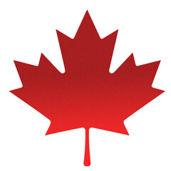 Fototapeta premium Simple red maple leaf silhouette on white background with silhouette canadian national isolated patriotism identity botanical symbolic minimalist autumnal