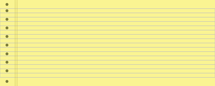 Yellow lined legal pad paper background with holes