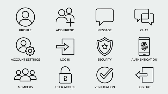 Collection of Social Media and User Interface Icons.