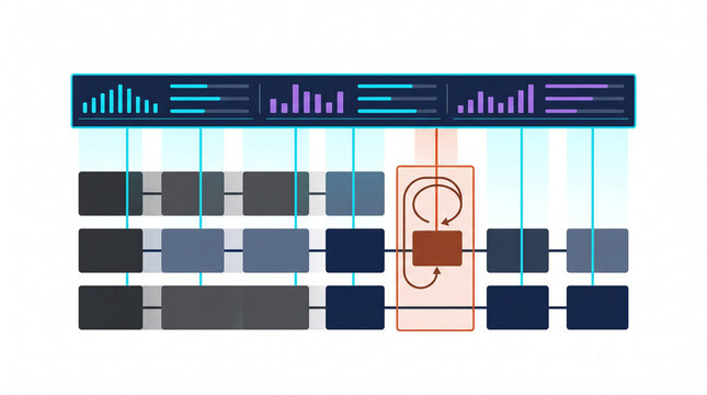 Agentic AI governance control plane and autonomous workflow observability dashboard abstract flat vector illustration