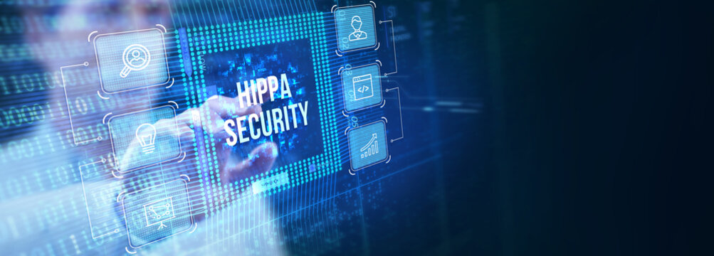 Cyber security data protection business technology privacy concept. Hippa Security.
