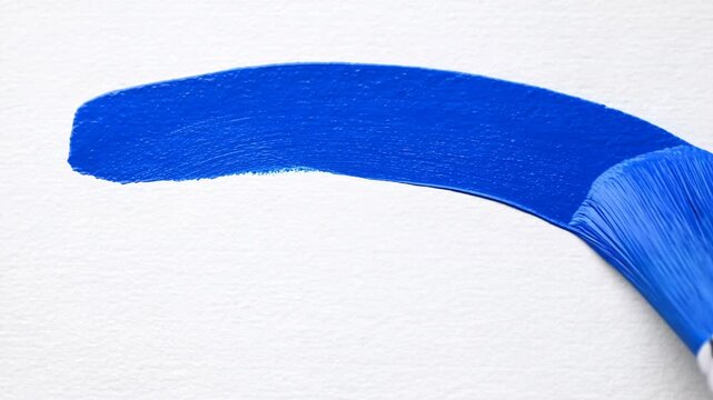 Painting Showcasing Brushstrokes And Hues. Cobalt Sample Applied With Precise Strokes On Textured Canvas