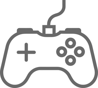 Game controller vector icon isolated, video gaming joystick and entertainment console illustration design symbol set