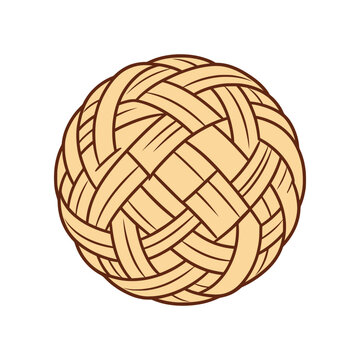 Minimal sepak takraw ball icon with clean woven rattan pattern. Modern flat SVG design ideal for sports graphics, Southeast Asian games, and competition visuals.