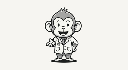 Cartoon monkey in professional attire © Kaskus