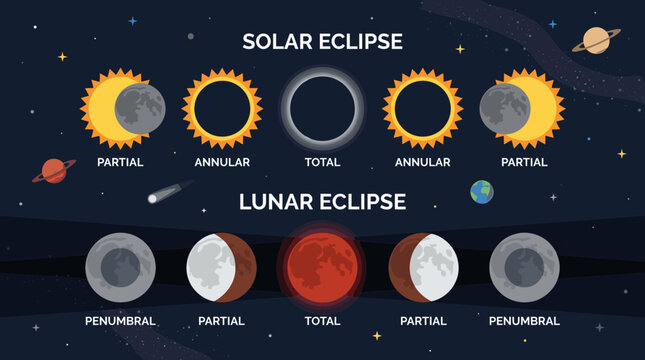 Solar and Lunar Eclipse Phases Diagram.
