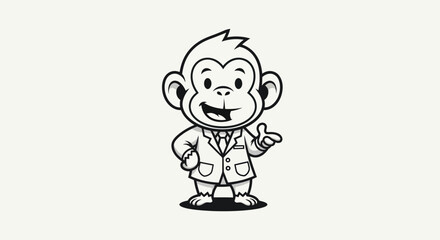 Cartoon monkey in suit smiling © Kaskus