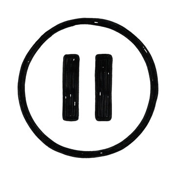PNG Hand-drawn pause button illustration.