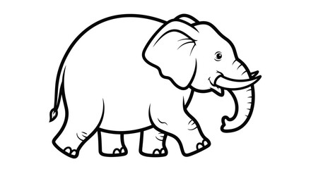 Fototapeta premium Stylized illustration of an African elephant walking.