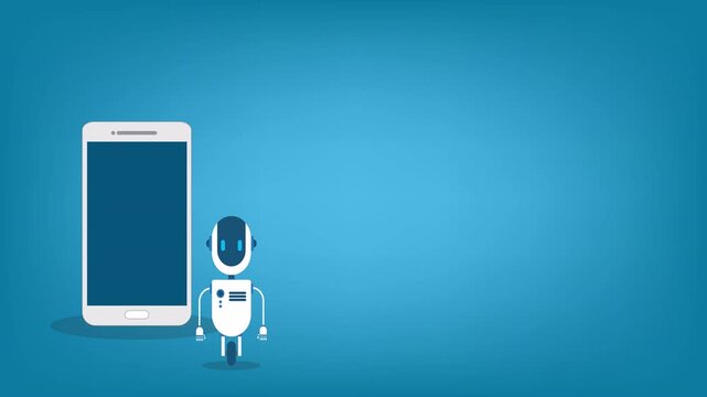 AI Cybersecurity Protection on Smartphone Screen Animation