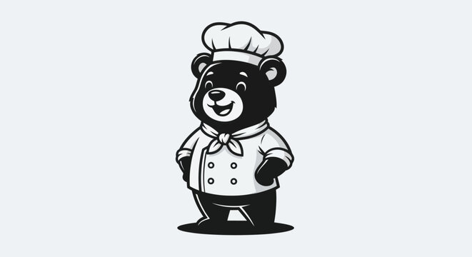 Chef bear character illustration