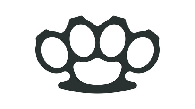 Brass knuckles with four finger holes black silhouette