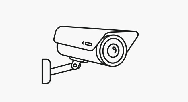 Security camera with lens and mount.