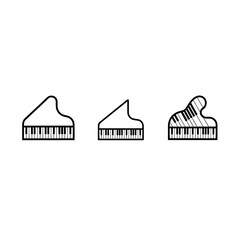 Fototapeta premium Three Distinct Grand Piano Line Art Illustrations.