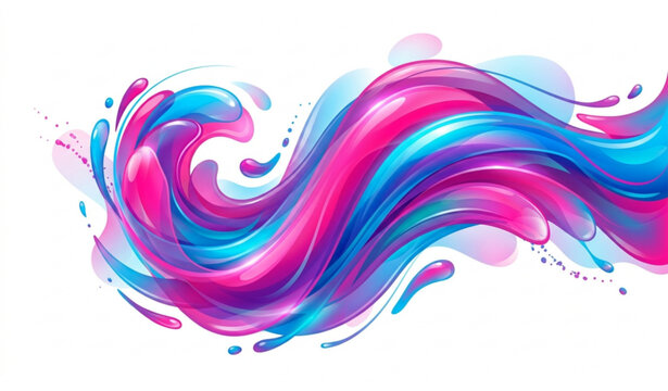 Futuristic Abstract Fluid Gradient Vector Background in Vibrant Pink and Blue Colors