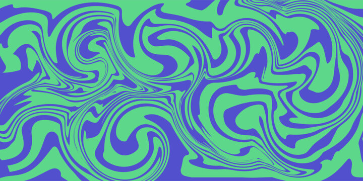 Psychedelic wavy trippy patterns. Swirl color pattern with wavy fluid lines in vibrant neon colors. Retro trippy design for textiles, posters, album covers, wrapping. Groovy hippie 70s vector set.