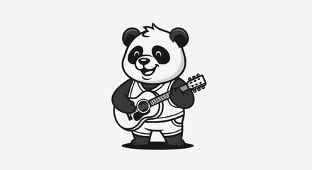 Cartoon panda playing acoustic guitar © Kaskus
