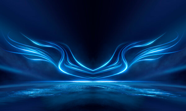 Abstract blue light rays background